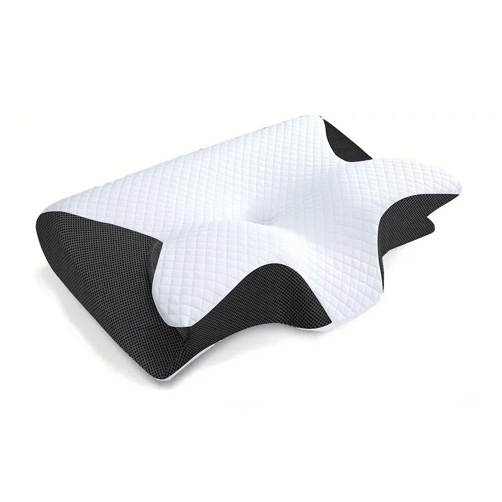 2‑in‑1 Ergonomic Memory Foam Cervical Pillow – Contoured Neck Support