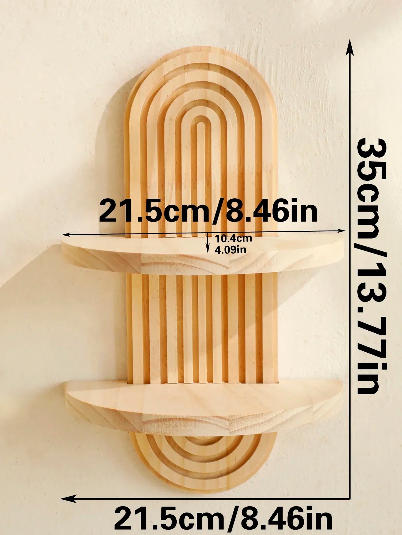 Boho Wooden Wall-Mounted Storage Rack – Stylish & Functional