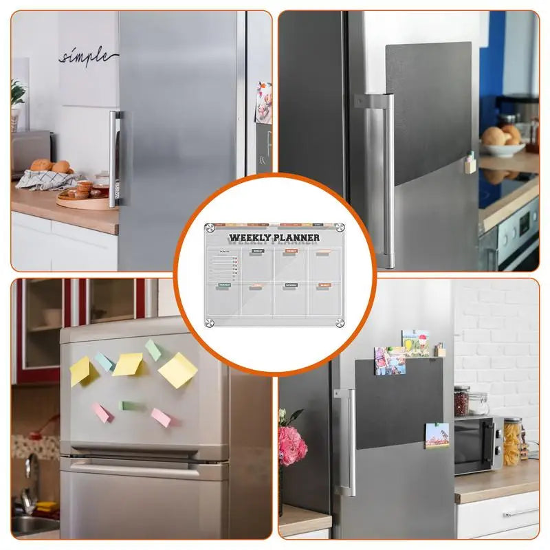 Magnetic Dry Erase Calendar & Planner Board – Reusable Fridge Whiteboard with To-Do List & Schedule Organizer