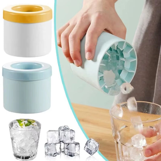 Silicone Round Ice Cube Mold & Bucket – DIY Ice Maker for Home, Bar & Summer Drinks