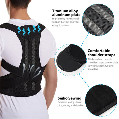 Adjustable Back Brace & Posture Corrector for Men and Women