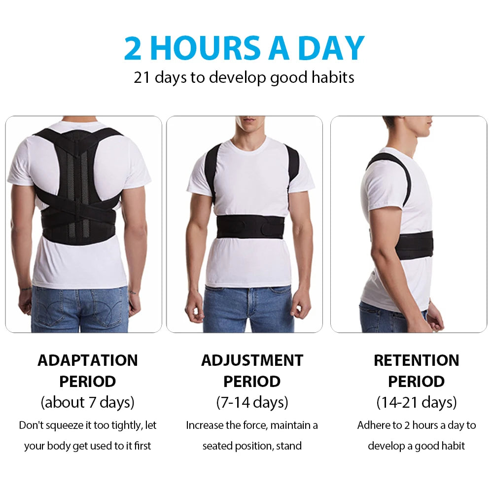 Adjustable Back Brace & Posture Corrector for Men and Women