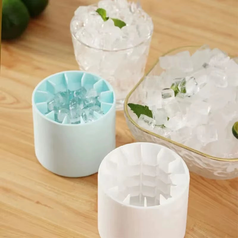 Silicone Round Ice Cube Mold & Bucket – DIY Ice Maker for Home, Bar & Summer Drinks