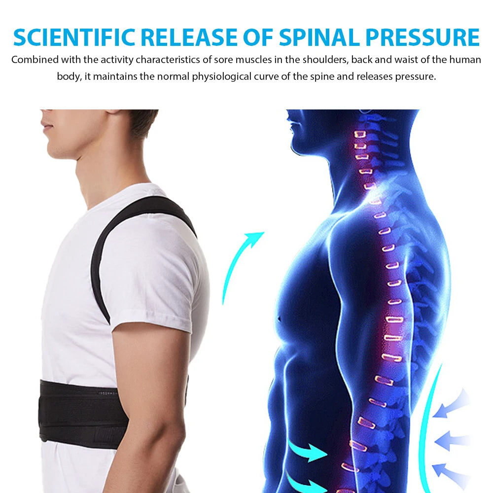 Adjustable Back Brace & Posture Corrector for Men and Women