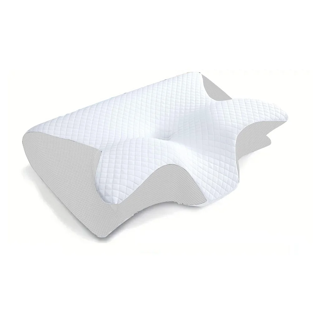 2‑in‑1 Ergonomic Memory Foam Cervical Pillow – Contoured Neck Support