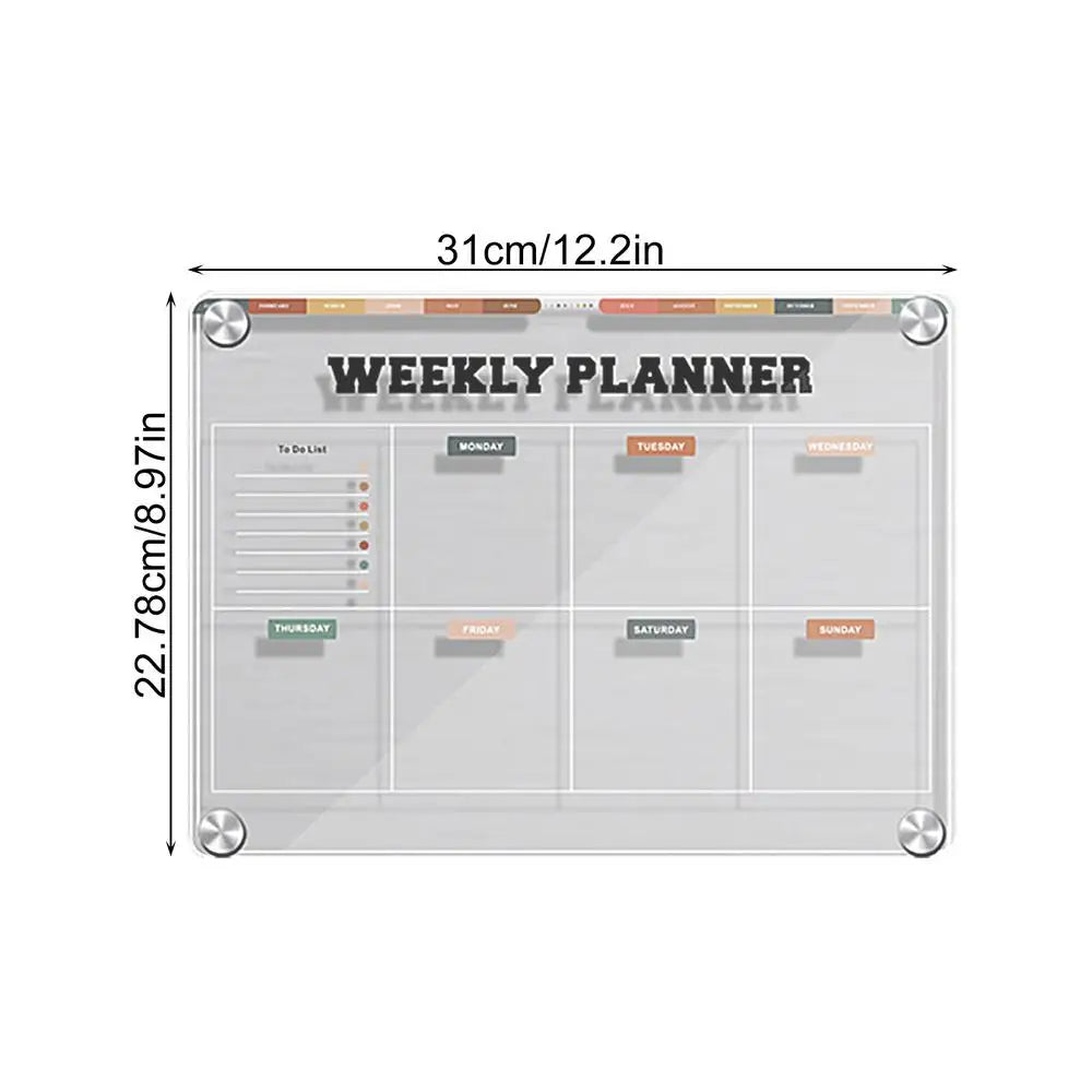 Magnetic Dry Erase Calendar & Planner Board – Reusable Fridge Whiteboard with To-Do List & Schedule Organizer