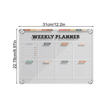 Magnetic Dry Erase Calendar & Planner Board – Reusable Fridge Whiteboard with To-Do List & Schedule Organizer