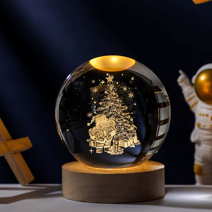 3D Crystal Planet Night Light – Laser-Engraved Solar System Globe, Astronomy Gift & Home Décor