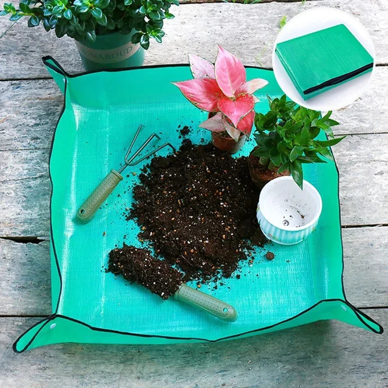 Foldable Waterproof Gardening Mat – PE Plant Pad for Potting, Repotting & Transplanting