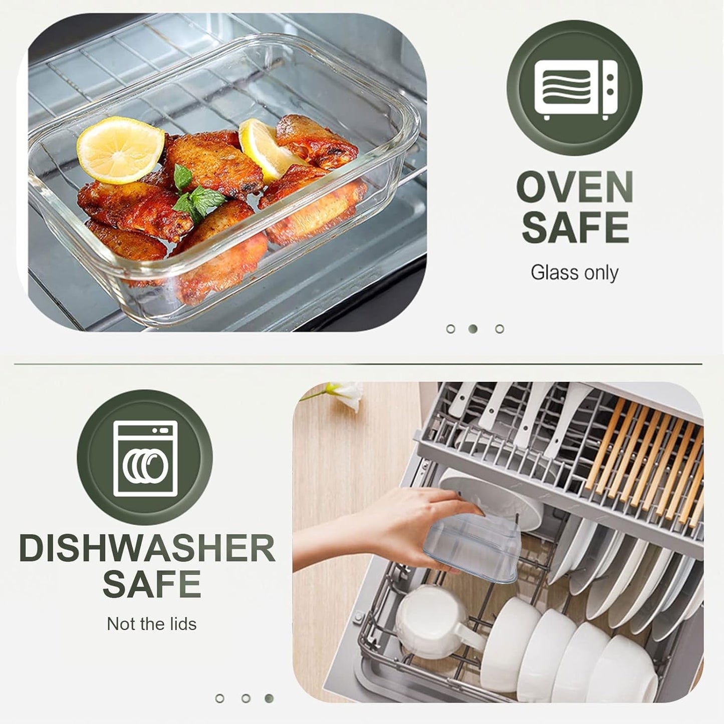30-Piece Glass Food Storage Container Set with Snap Locking Lids – Airtight Meal Prep Containers for Microwave, Oven, Freezer & Dishwasher, Gray