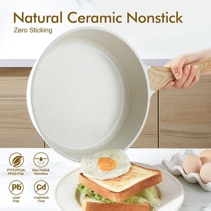 13-Piece Nonstick Ceramic Cookware Set – Healthy Pots & Pans with Stay-Cool Handles, Silicone Tools & Pot Protectors