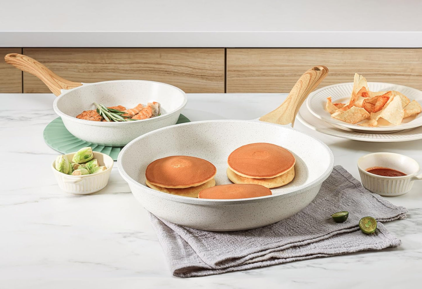 13-Piece Nonstick Ceramic Cookware Set – Healthy Pots & Pans with Stay-Cool Handles, Silicone Tools & Pot Protectors