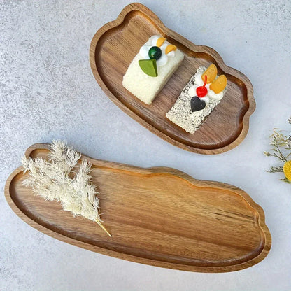 Japanese Style Wooden Serving Tray – Tea, Coffee, Fruit & Snack Plate