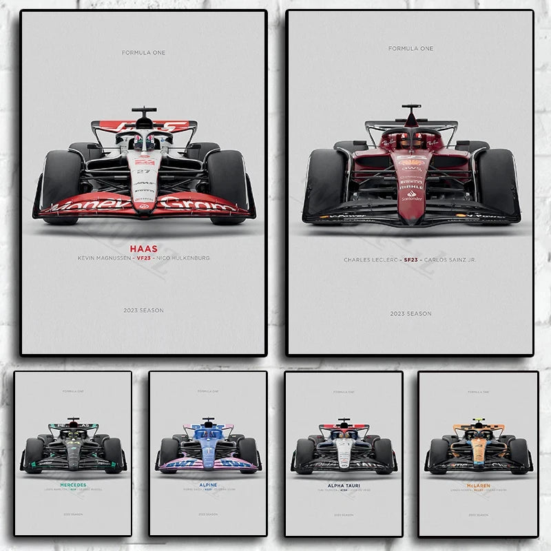 The Latest Popular Motor Sports Racing Car Home Wall Decoration Poster Formula F1 Canvas Painting Wall Art Aesthetic Home Decor