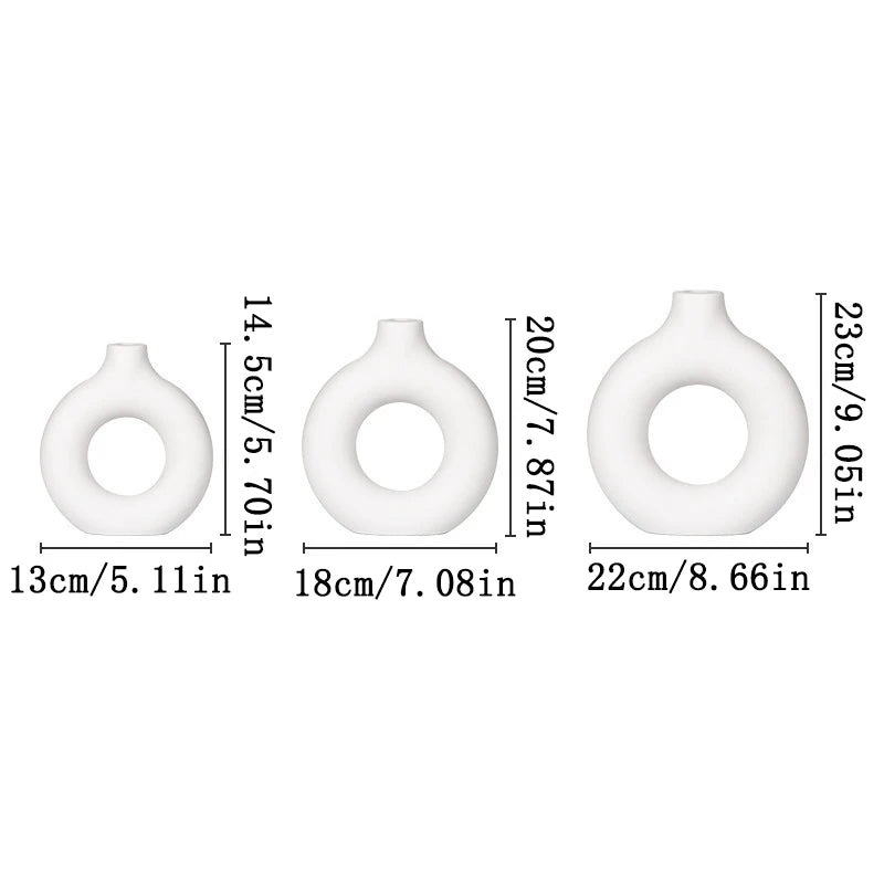 Nordic White Flower Vase – Modern Plastic Plant Pot for Floral Arrangements & Home Décor