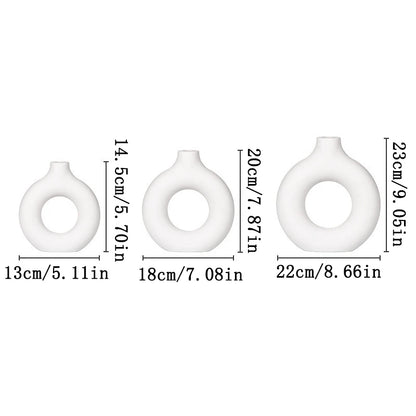 Nordic White Flower Vase – Modern Plastic Plant Pot for Floral Arrangements & Home Décor