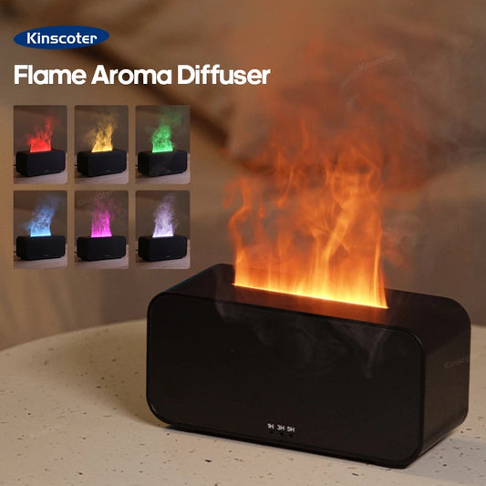 Flame Effect Aroma Diffuser & Ultrasonic Cool Mist Humidifier