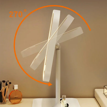 LED Desktop Vanity Mirror – 3-Color Dimmable Touch Makeup Mirror for Bedroom & Dressing Table