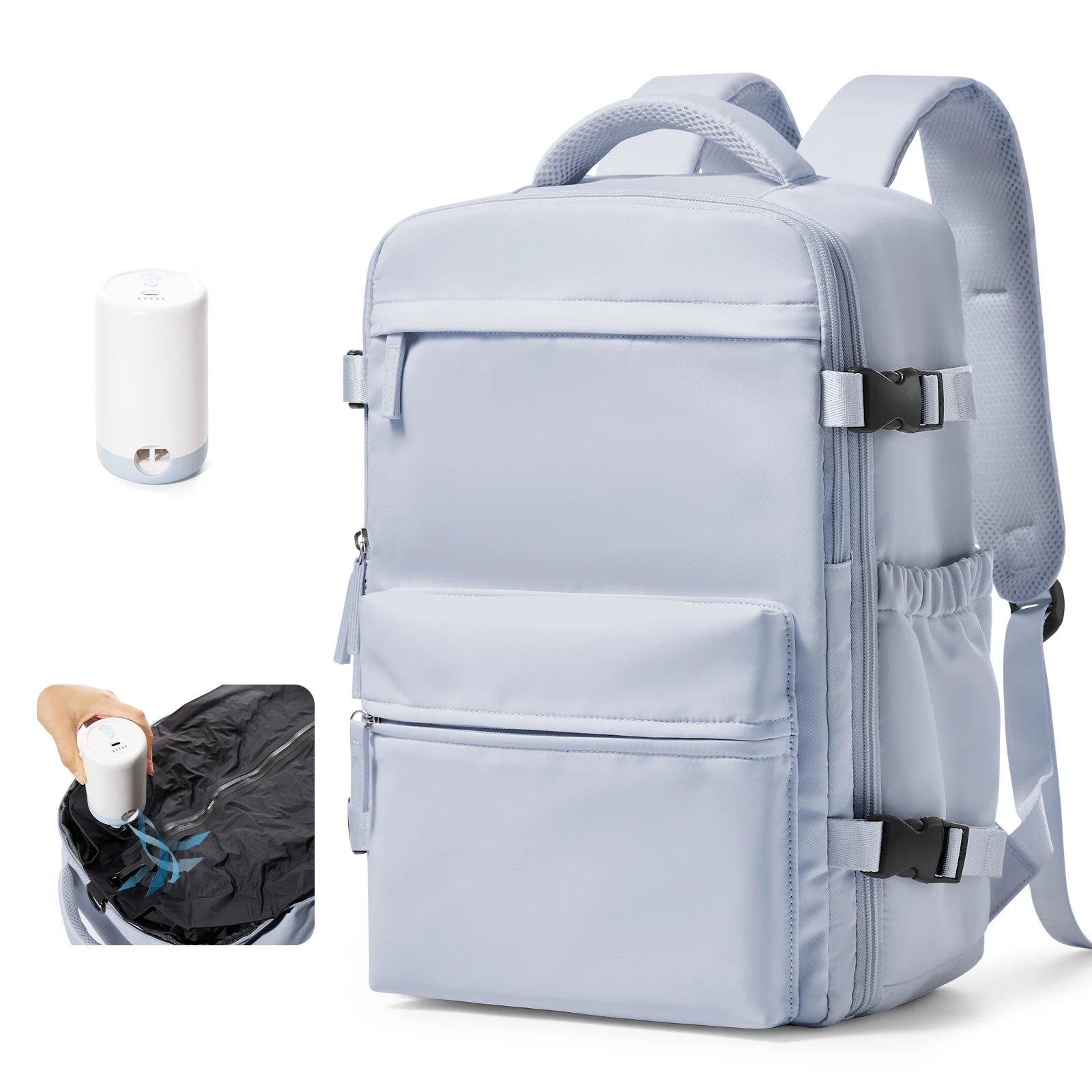Men’s Expandable Vacuum Compression Travel Backpack – 15.6” Laptop Bag & Cabin-Friendly Carry-On (Ryanair 40x20x25cm)