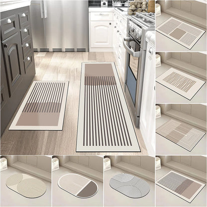 Super Absorbent Non-Slip Kitchen & Bathroom Floor Mat – Soft, Washable Diatomite Rug