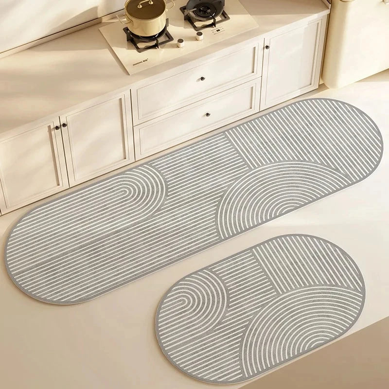 Super Absorbent Non-Slip Kitchen & Bathroom Floor Mat – Soft, Washable Diatomite Rug
