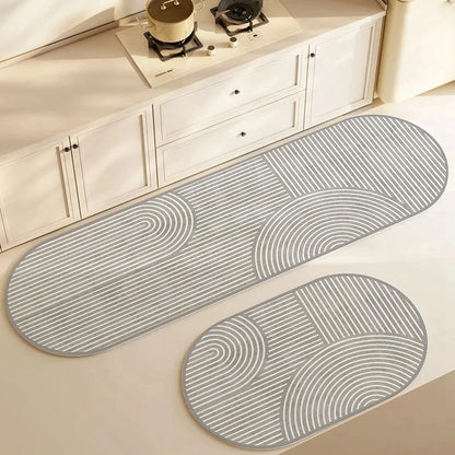 Super Absorbent Non-Slip Kitchen & Bathroom Floor Mat – Soft, Washable Diatomite Rug
