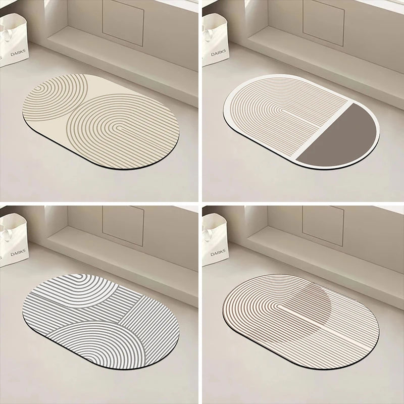 Super Absorbent Non-Slip Kitchen & Bathroom Floor Mat – Soft, Washable Diatomite Rug