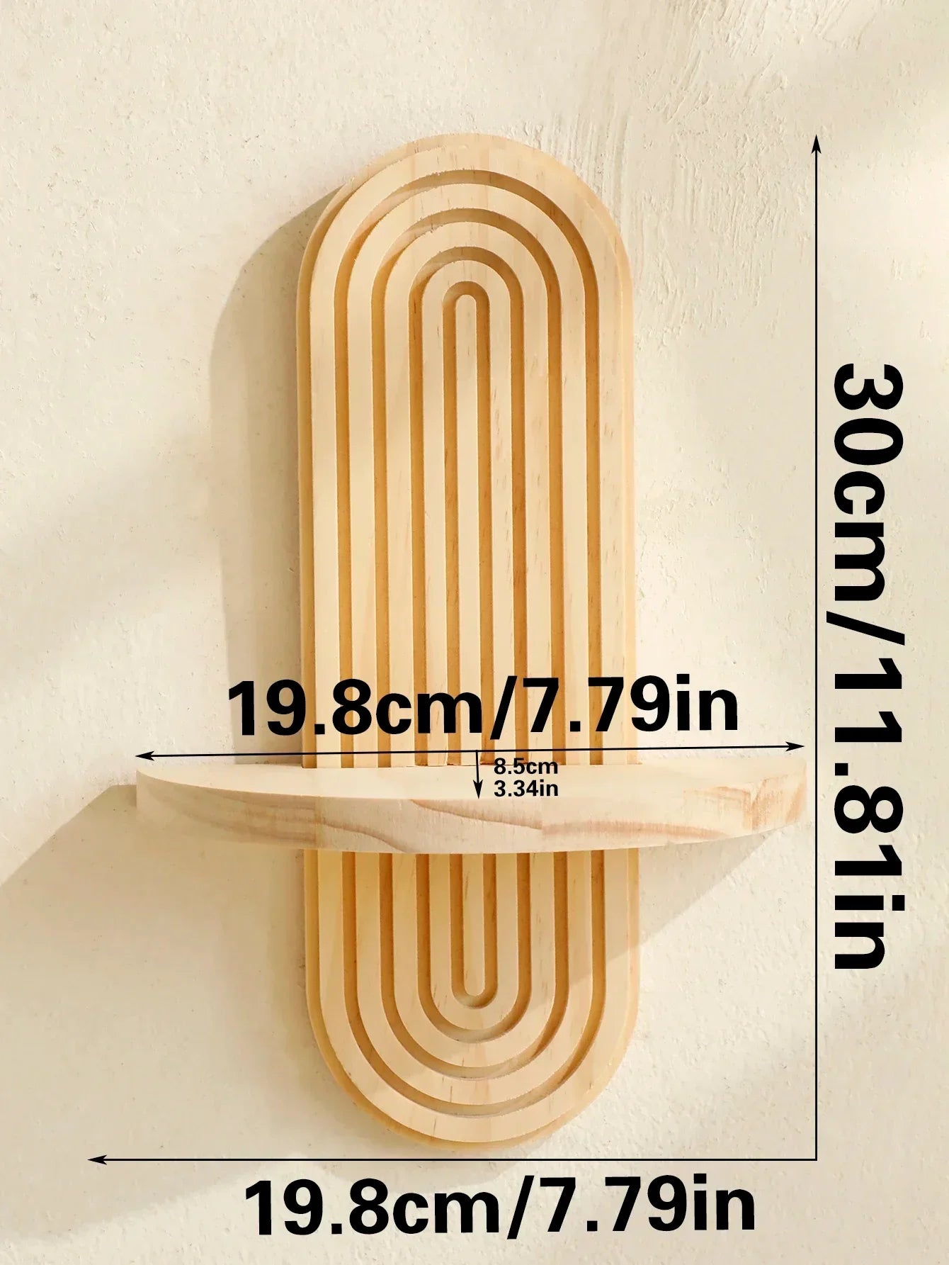 Boho Wooden Wall-Mounted Storage Rack – Stylish & Functional