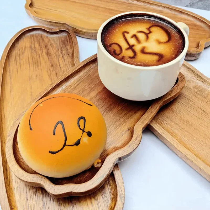 Japanese Style Wooden Serving Tray – Tea, Coffee, Fruit & Snack Plate