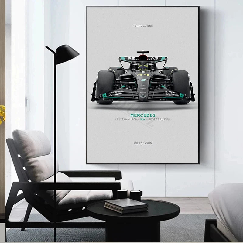 The Latest Popular Motor Sports Racing Car Home Wall Decoration Poster Formula F1 Canvas Painting Wall Art Aesthetic Home Decor