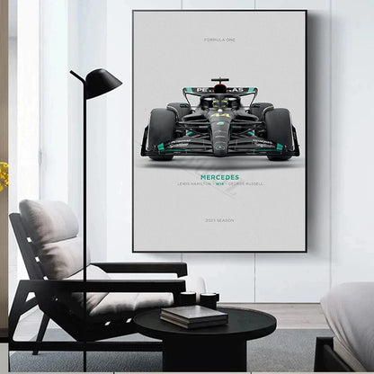The Latest Popular Motor Sports Racing Car Home Wall Decoration Poster Formula F1 Canvas Painting Wall Art Aesthetic Home Decor
