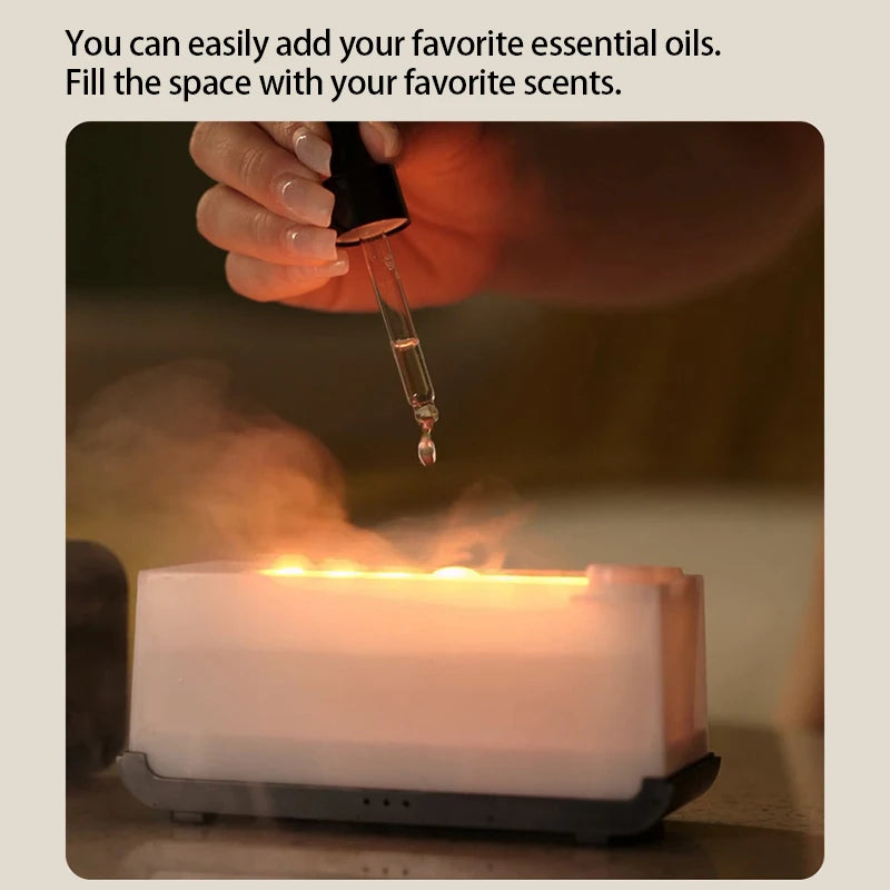 Flame Effect Aroma Diffuser & Ultrasonic Cool Mist Humidifier