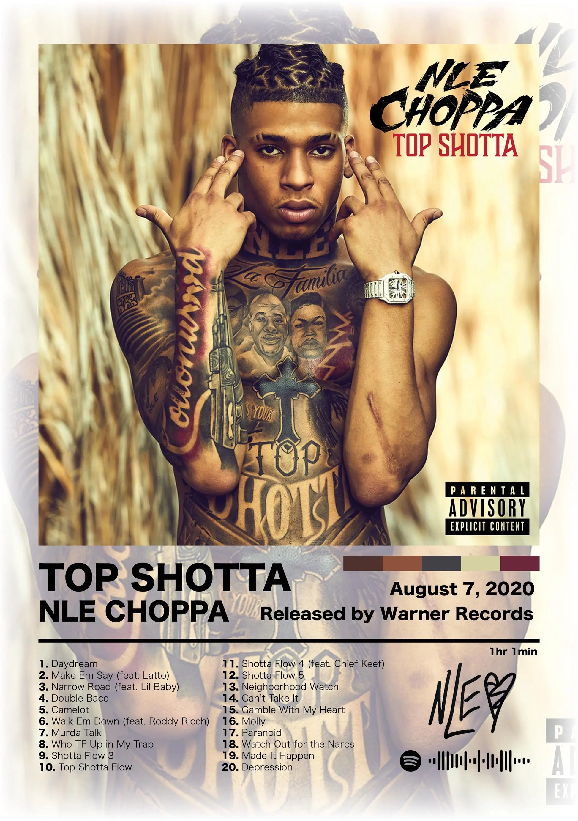 Canvas Wall Art – Hip Hop Album Cover Poster Print for Home & Room Décor