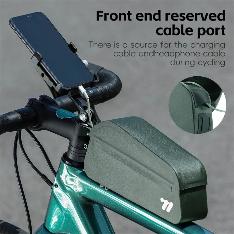Magnetic Lid Bicycle Top Tube Bag – Waterproof Front Frame Storage for MTB & Road Bikes