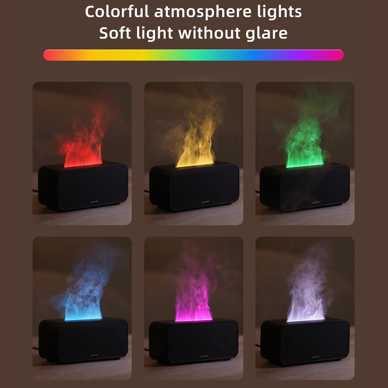 Flame Effect Aroma Diffuser & Ultrasonic Cool Mist Humidifier