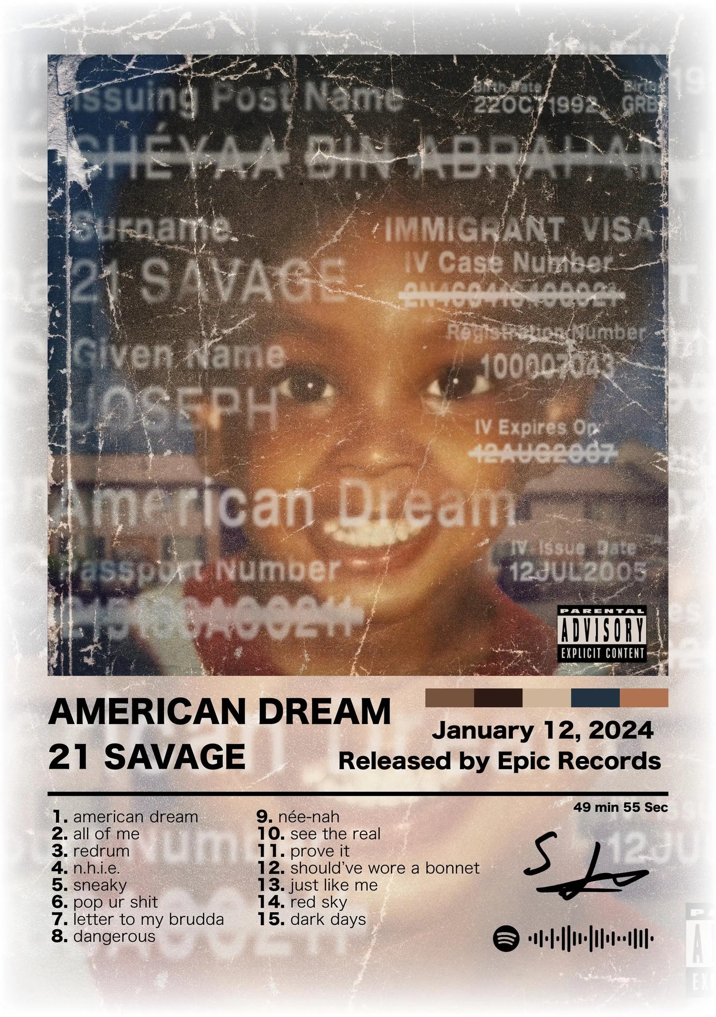 Canvas Wall Art – Hip Hop Album Cover Poster Print for Home & Room Décor