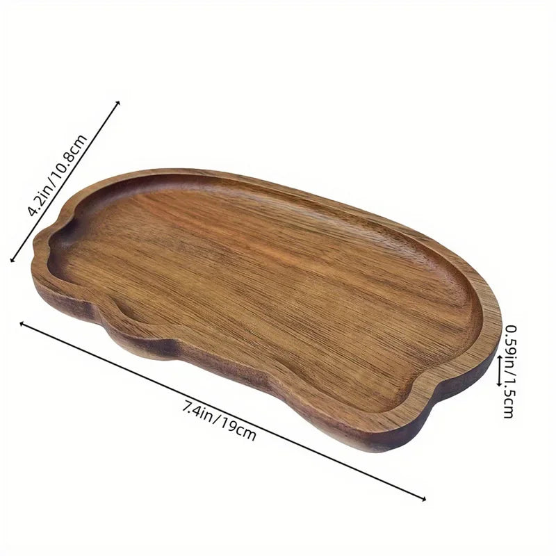 Japanese Style Wooden Serving Tray – Tea, Coffee, Fruit & Snack Plate
