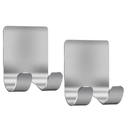 2-Pack Stainless Steel Razor Holders – Wall-Mounted Shaving Stand & Bathroom Organizer Hooks
