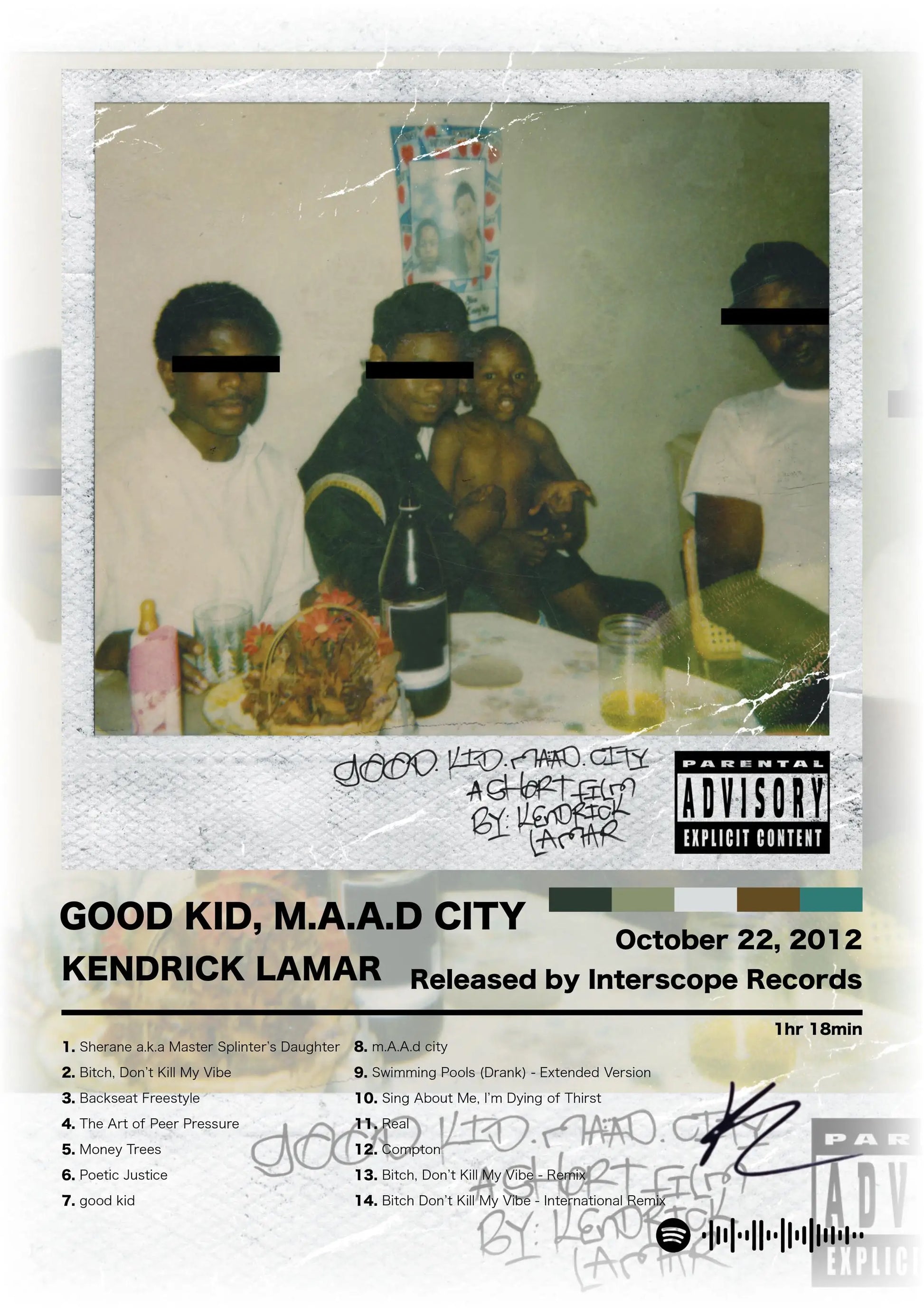 Canvas Wall Art – Hip Hop Album Cover Poster Print for Home & Room Décor