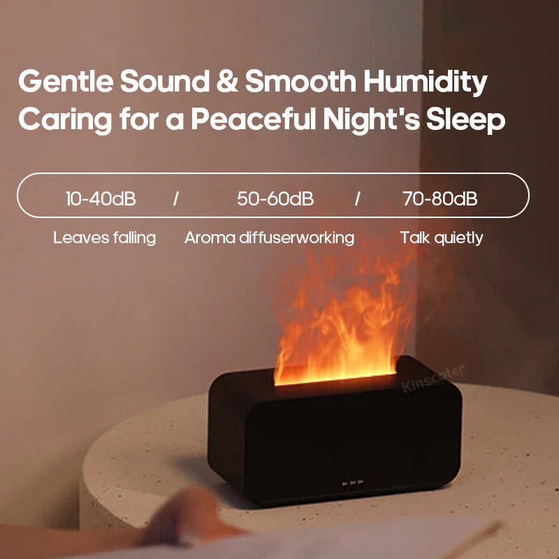 Flame Effect Aroma Diffuser & Ultrasonic Cool Mist Humidifier