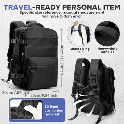 Men’s Expandable Vacuum Compression Travel Backpack – 15.6” Laptop Bag & Cabin-Friendly Carry-On (Ryanair 40x20x25cm)
