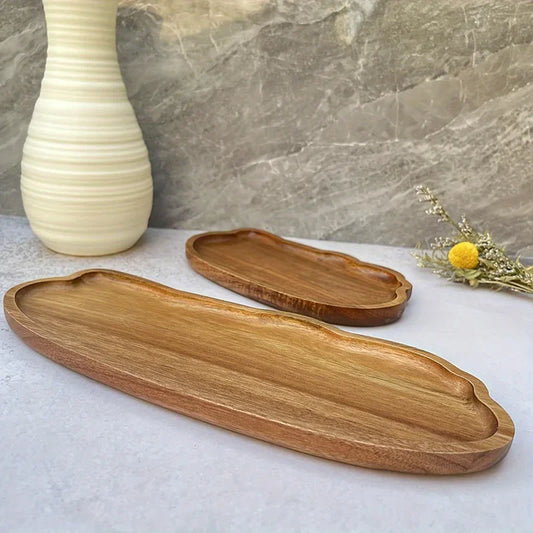 Japanese Style Wooden Serving Tray – Tea, Coffee, Fruit & Snack Plate