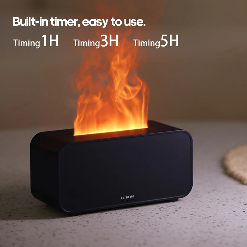 Flame Effect Aroma Diffuser & Ultrasonic Cool Mist Humidifier