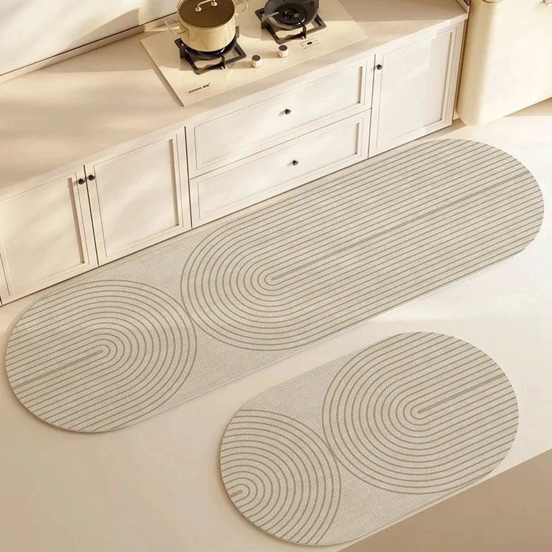Super Absorbent Non-Slip Kitchen & Bathroom Floor Mat – Soft, Washable Diatomite Rug