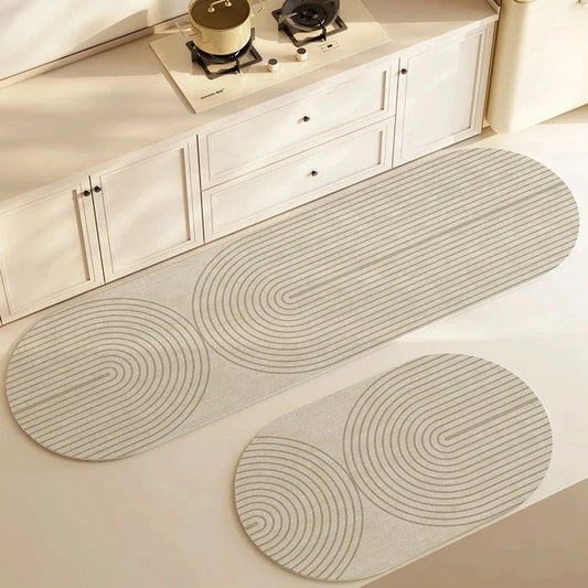 Super Absorbent Non-Slip Kitchen & Bathroom Floor Mat – Soft, Washable Diatomite Rug
