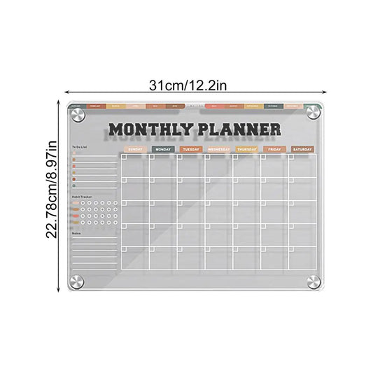 Magnetic Dry Erase Calendar & Planner Board – Reusable Fridge Whiteboard with To-Do List & Schedule Organizer