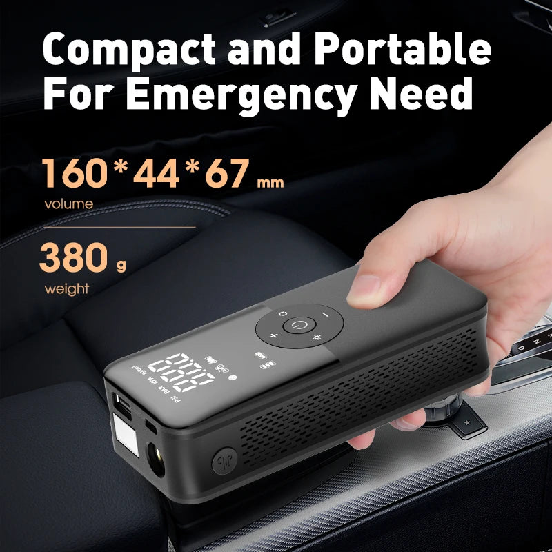 CARSUN Cordless Tire Inflator – Portable Digital Air Pump for Car, Bike & Sports