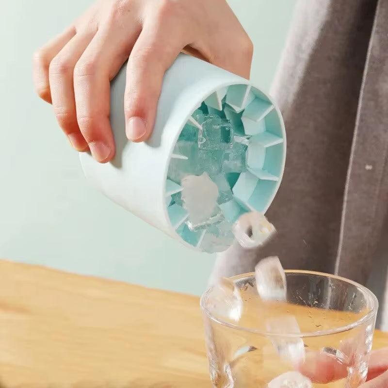 Silicone Round Ice Cube Mold & Bucket – DIY Ice Maker for Home, Bar & Summer Drinks