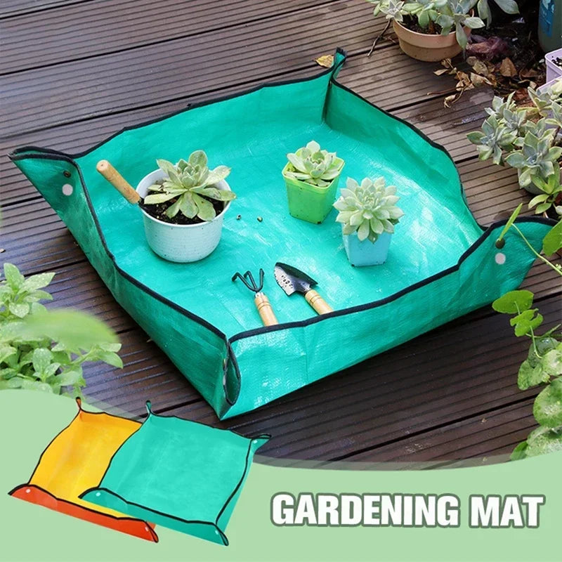 Foldable Waterproof Gardening Mat – PE Plant Pad for Potting, Repotting & Transplanting